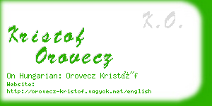 kristof orovecz business card